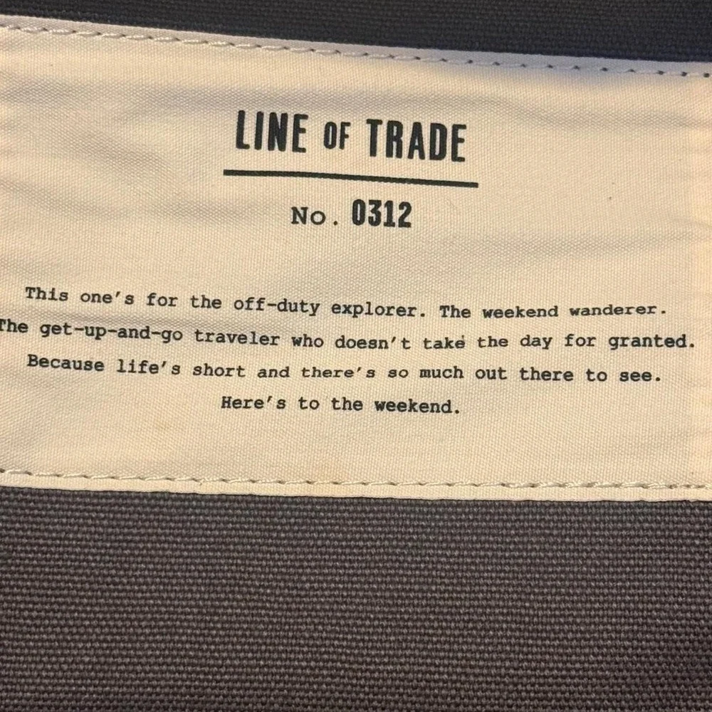Line of Trade Mens Canvas Weekender Bag Gray Brown Duffel No 0312